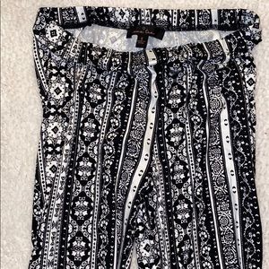 Indie Boho Black & White Bell Bottoms